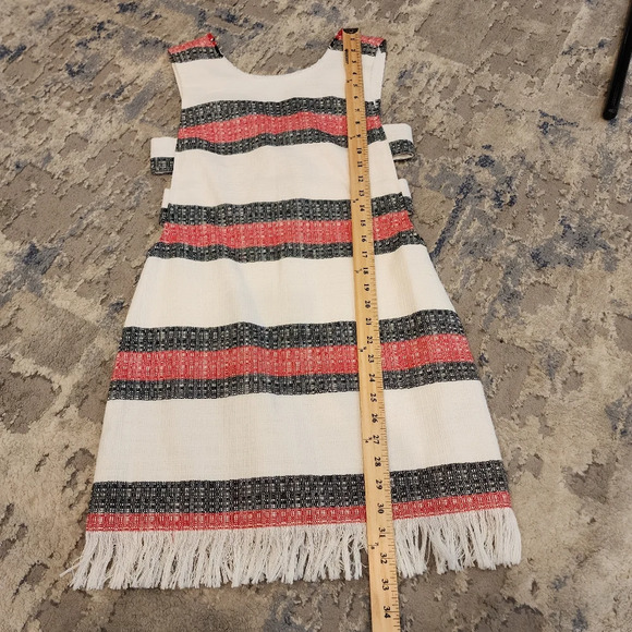 NWT Dolce Vita Cutout Sleeveless Fringe Red white black stripe mini dress xs - Picture 5 of 15